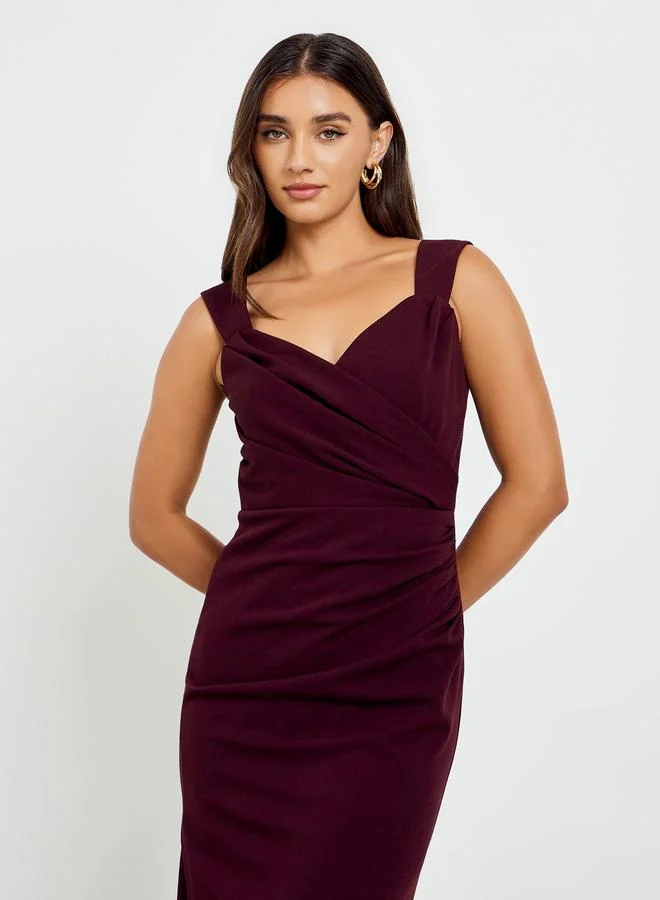 Women Purple Sleeveless Sheath Maxi Dress